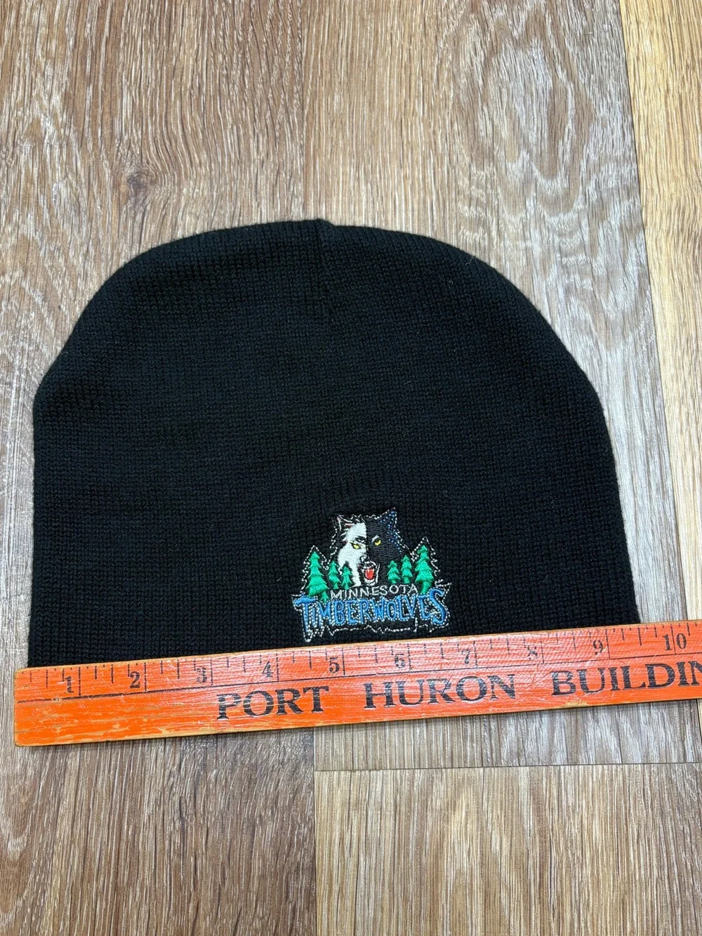 Kids Black Beanie with Cream Trim